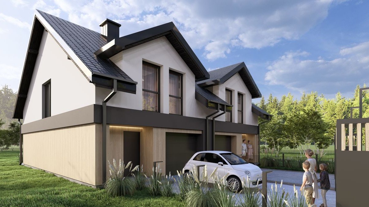 GOTOWE - Nowoczesny dom 5 pokoi z garażem na przedmieściach