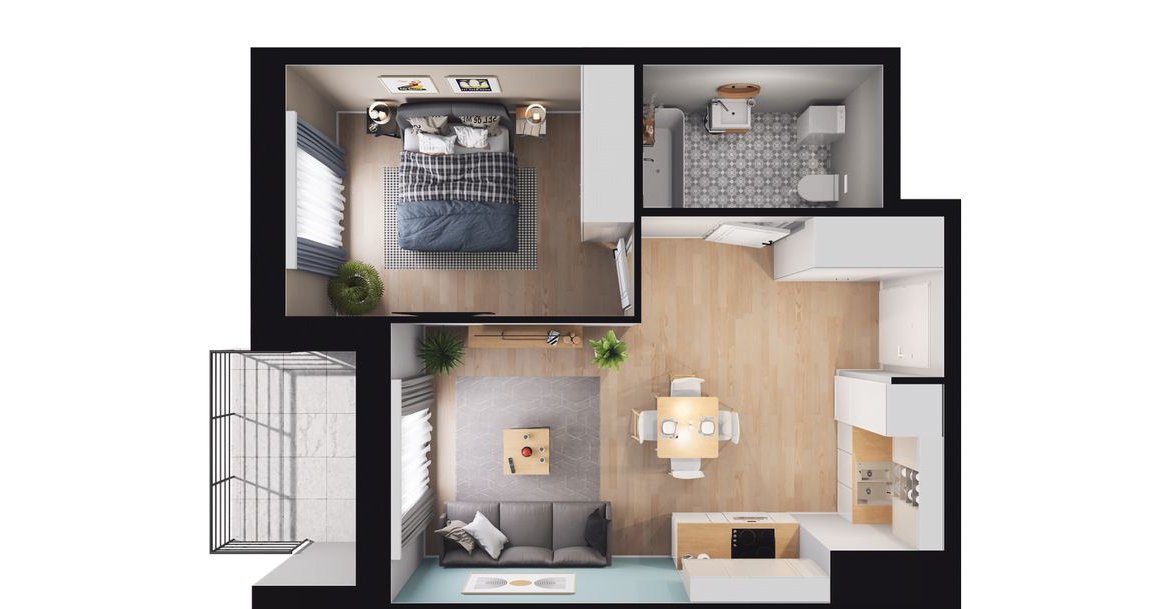 2-pokojowe mieszkanie 39m2 + balkon