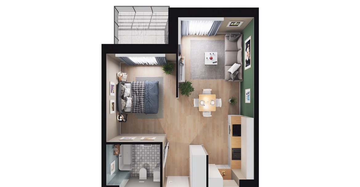 2-pokojowe mieszkanie 37m2 + balkon Bezpośrednio