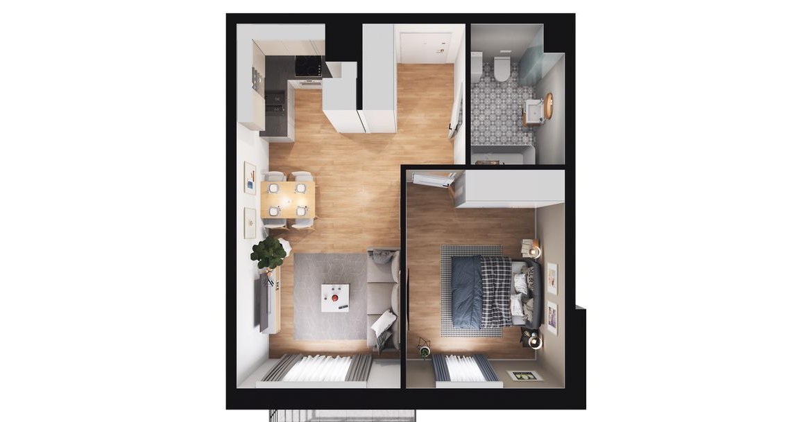 2-pokojowe mieszkanie 39m2 + balkon