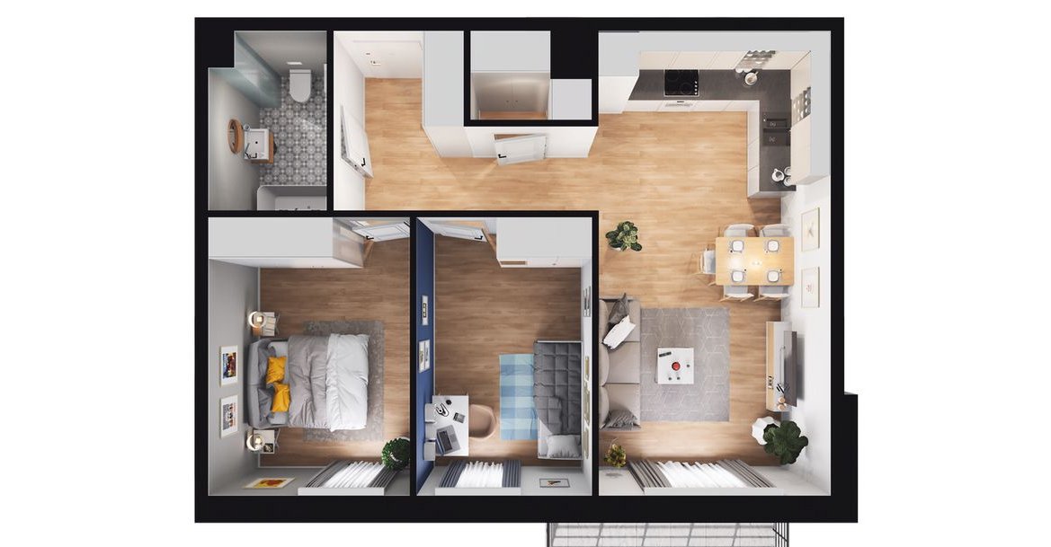 3-pokojowe mieszkanie 58m2 + balkon Bez Prowizji