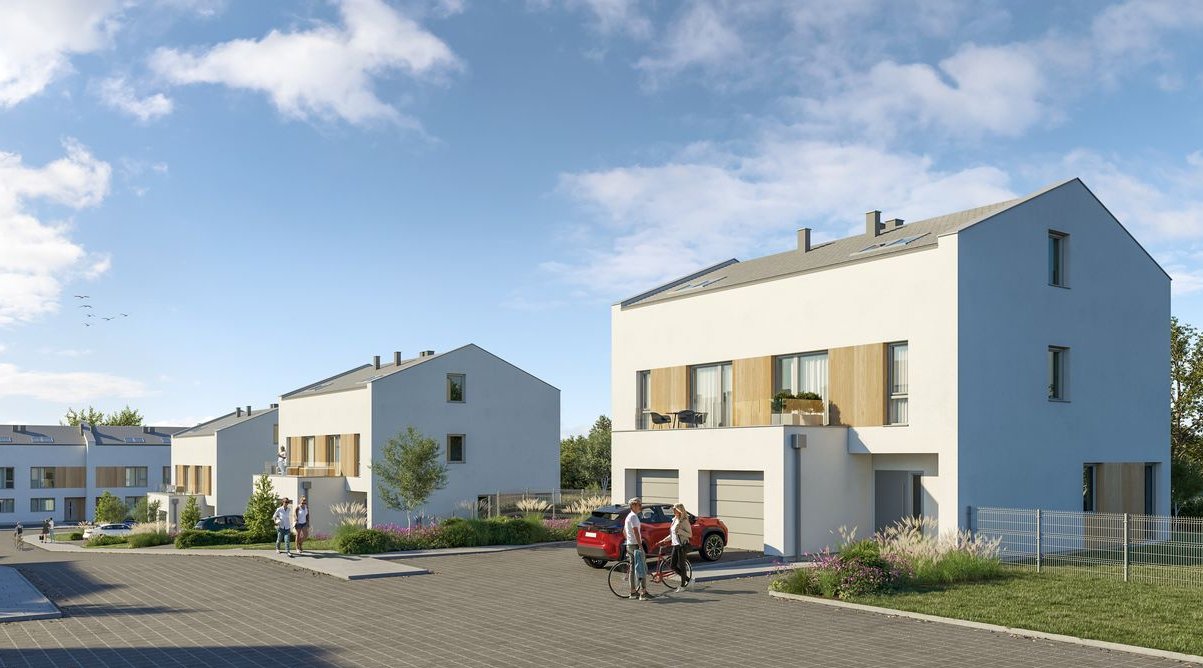 Nowa Rotmanka | AM Projekt| bliźniak z garażem i ogrodem 190m2