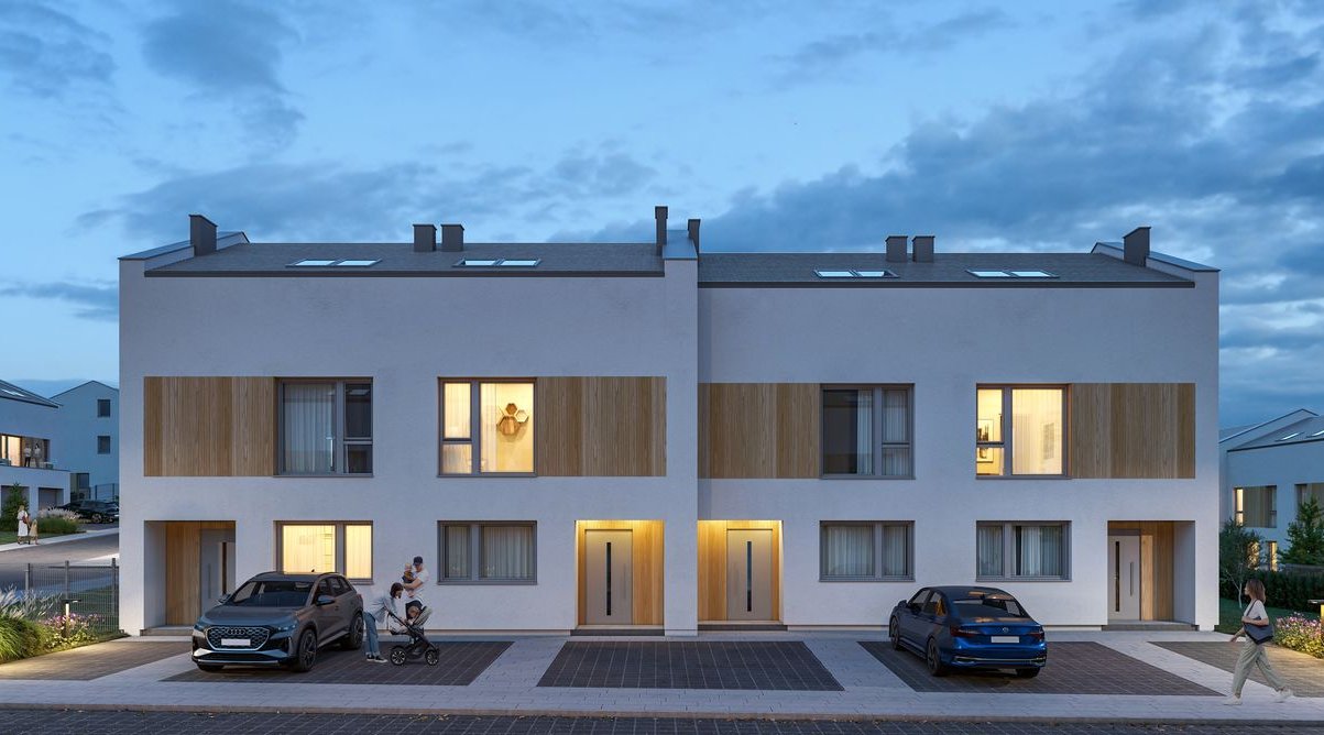 Nowa Rotmanka | AM Projekt| bliźniak z garażem i ogrodem 190m2