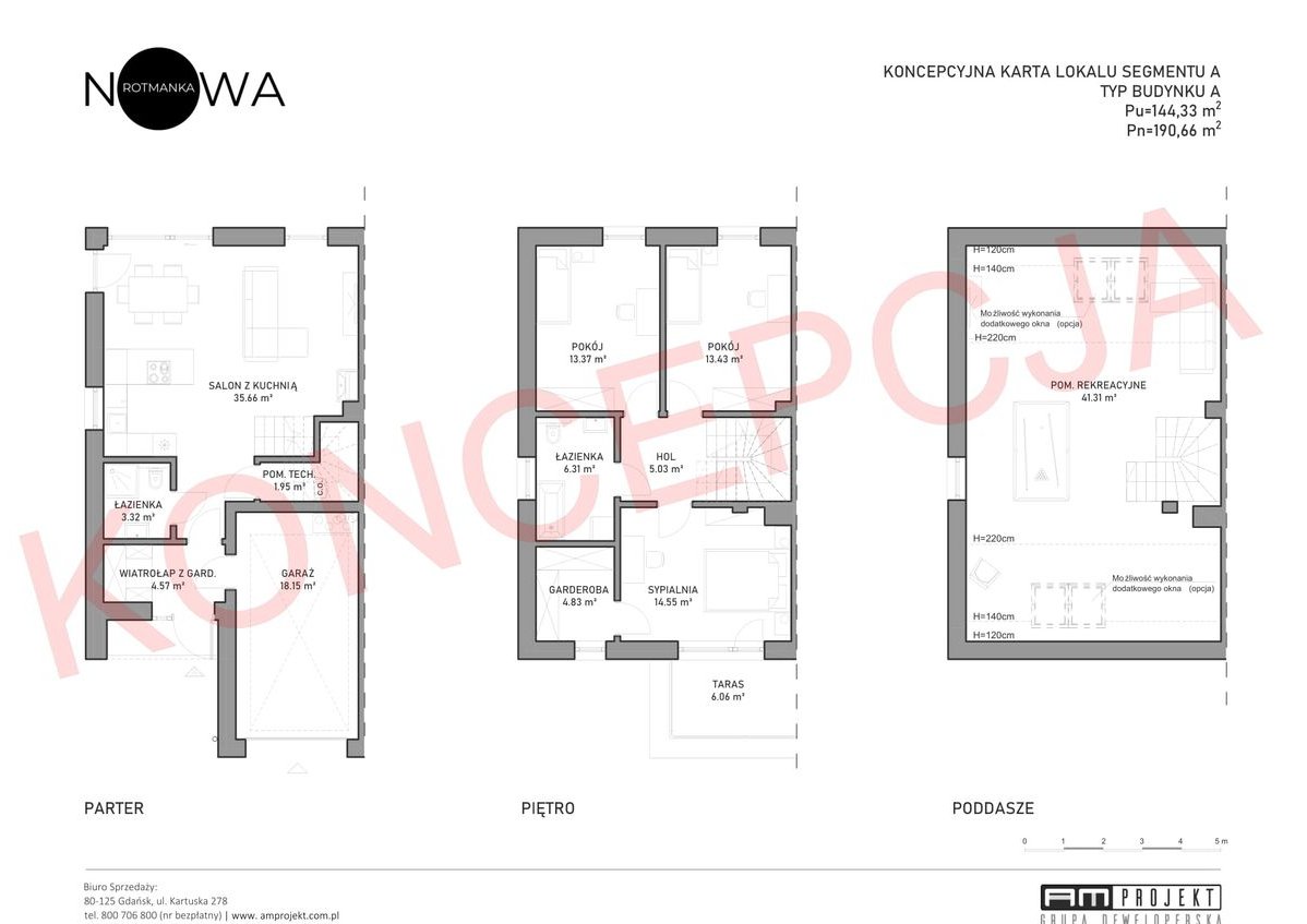 Nowa Rotmanka | AM Projekt| bliźniak z garażem i ogrodem 190m2