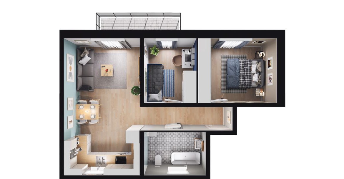 3-pokojowe mieszkanie 57m2 + ogródek Bez Prowizji