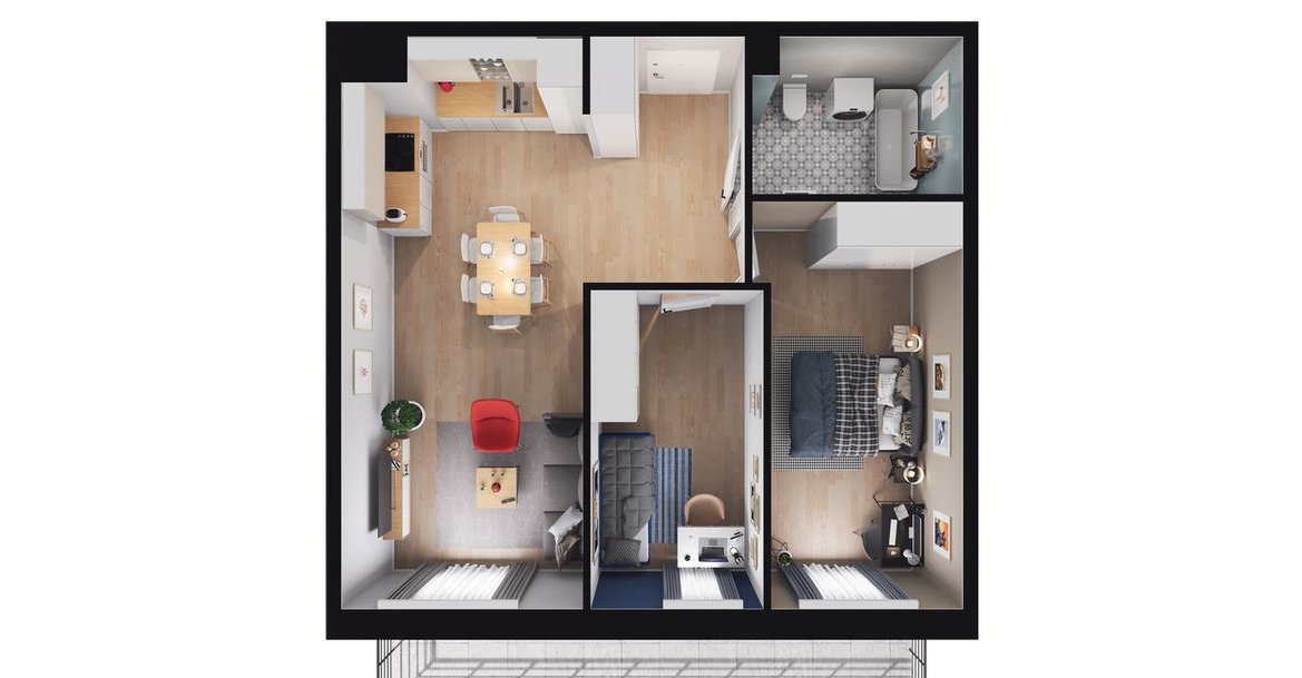 3-pokojowe mieszkanie 57m2 + balkon Bezpośrednio