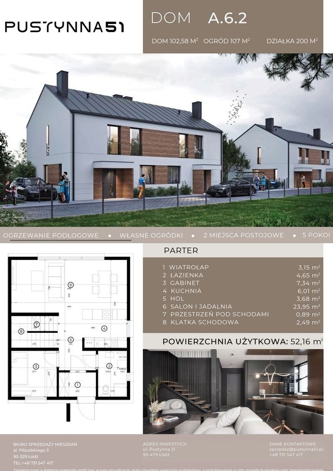 5-pokojowy dom 102m2 + ogródek Bez Prowizji