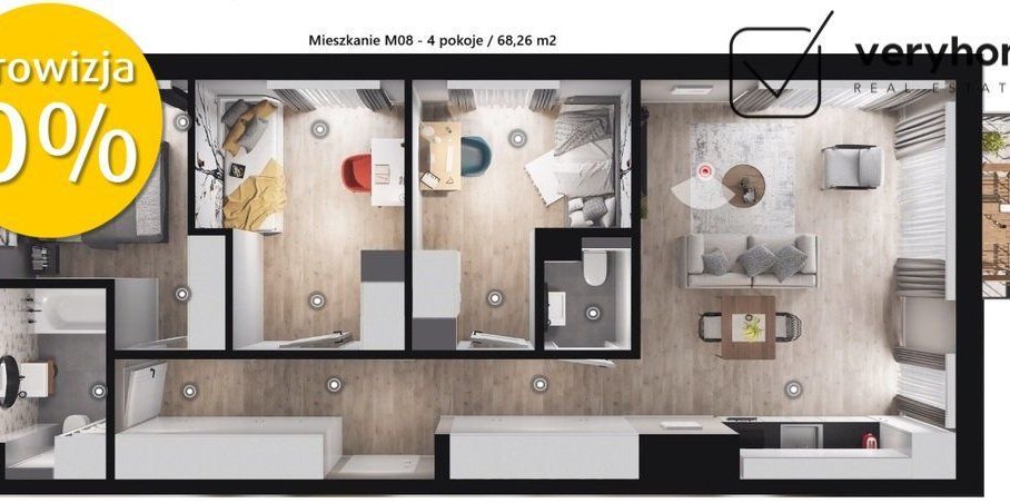 Gotowe / funkcjonalne 4-pok. / 2 łazienki