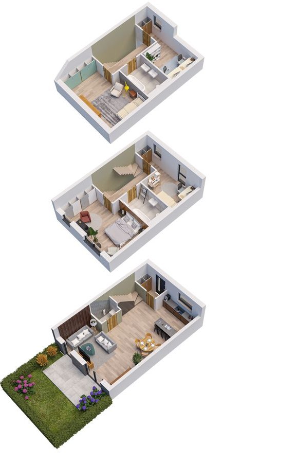 Dom szeregowy trzy kondygnacje w Iwinach