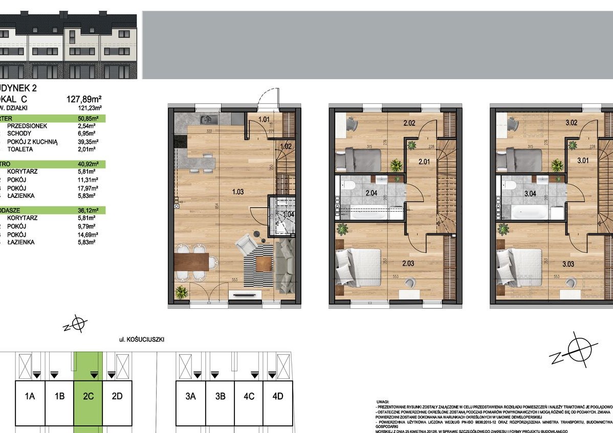 Dom szeregowy trzy kondygnacje w Iwinach