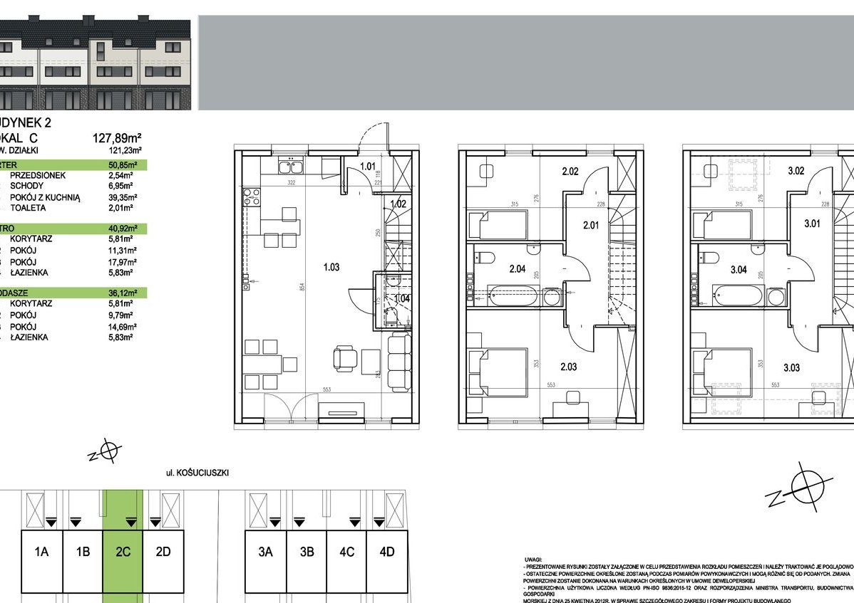 Dom szeregowy trzy kondygnacje w Iwinach