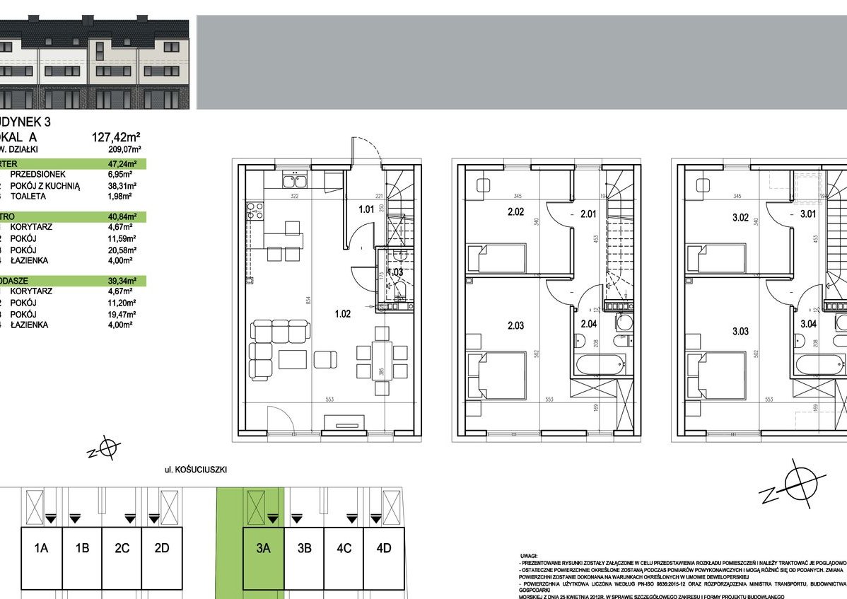 Dom szeregowy trzy kondygnacje w Iwinach