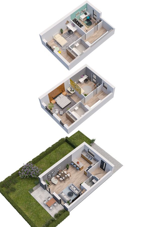 Dom szeregowy trzy kondygnacje w Iwinach