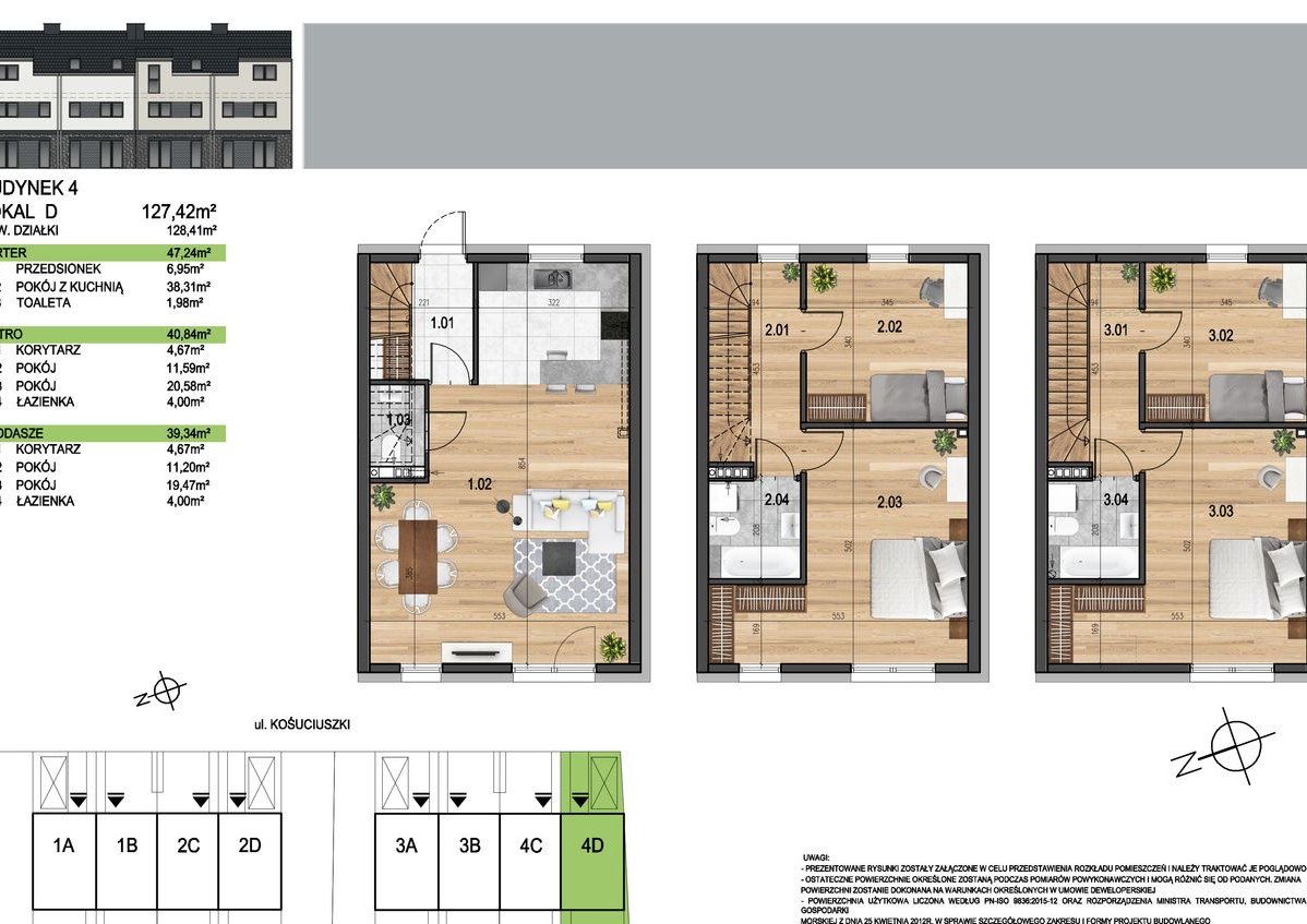 Dom szeregowy trzy kondygnacje w Iwinach