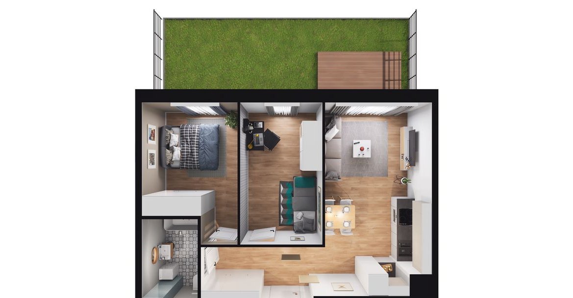 3-pokojowe mieszkanie 49m2 + ogródek Bezpośrednio