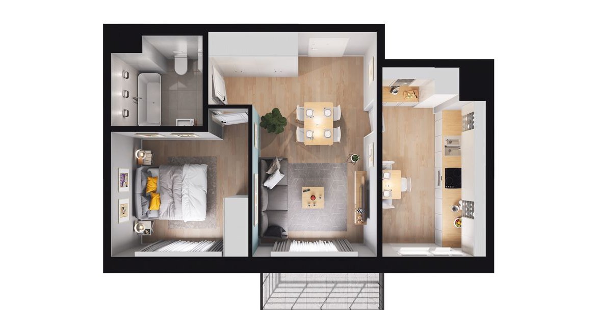 3-pokojowe mieszkanie 58m2 + balkon Bezpośrednio