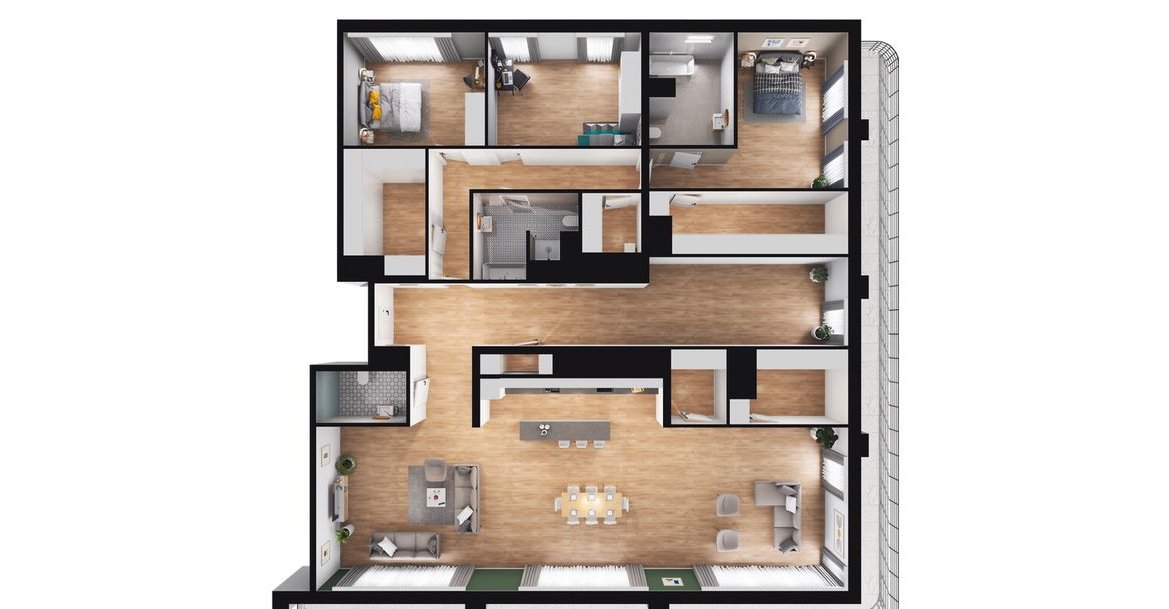 5-pokojowe mieszkanie 244m2 + loggia