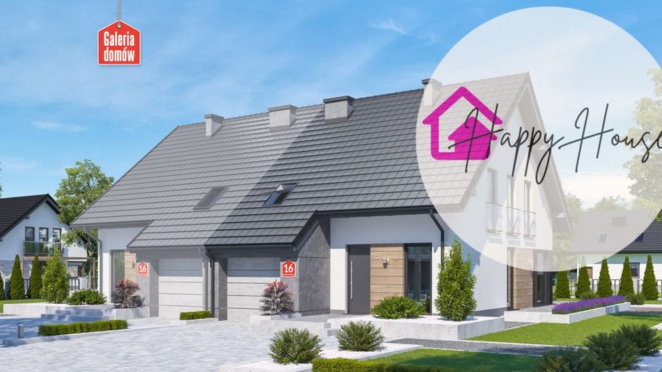 Bliźniak oddzielony garażami, rekuperacja