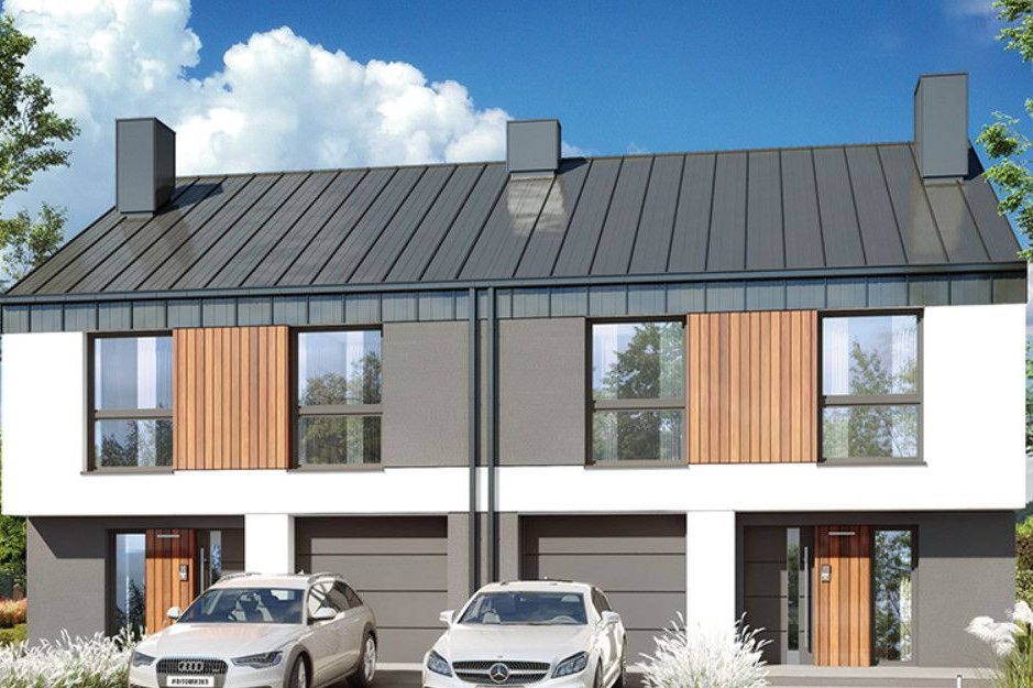 Nowoczesny dom w zabudowie bliźniaczej|bez Pcc 2%