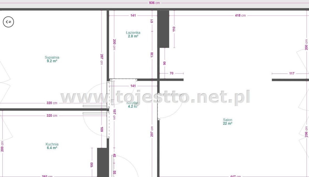 Parter, 2 pokoje, 47m2, Hrubieszów