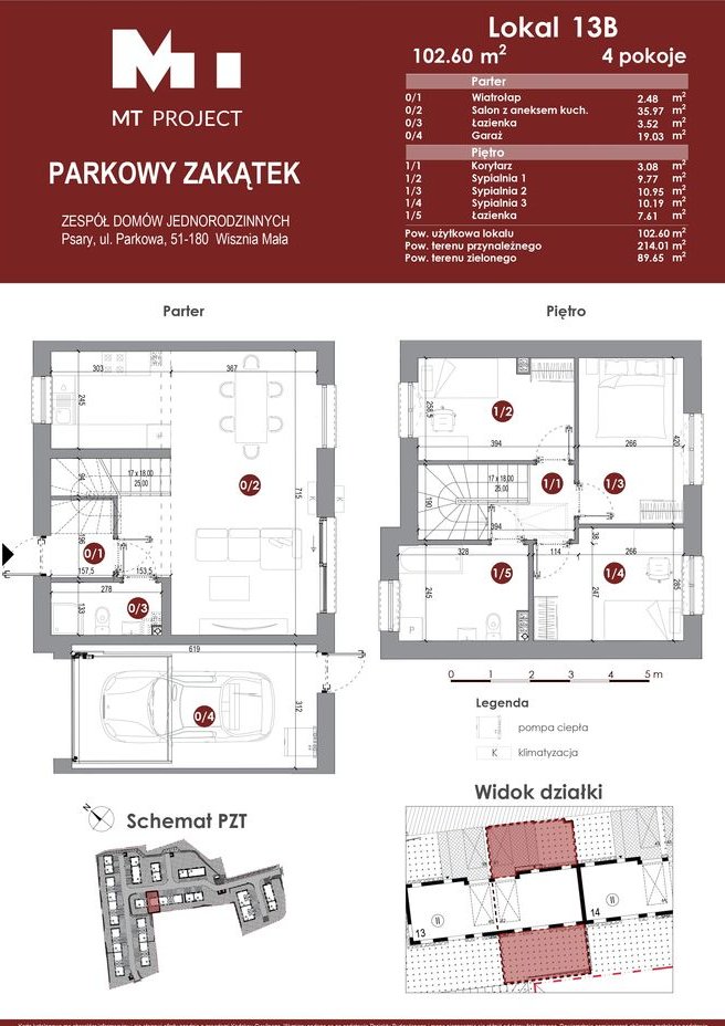 Dom 102,6 m² z garażem i ogrodem w Parkowym Zakątku, Psary