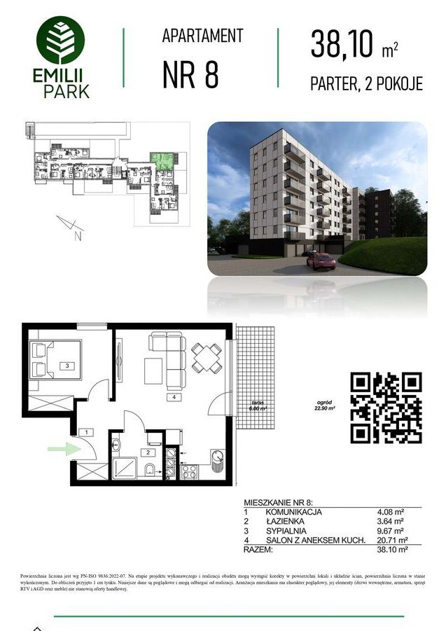 Nowoczesne mieszkanie 2-pokojowe