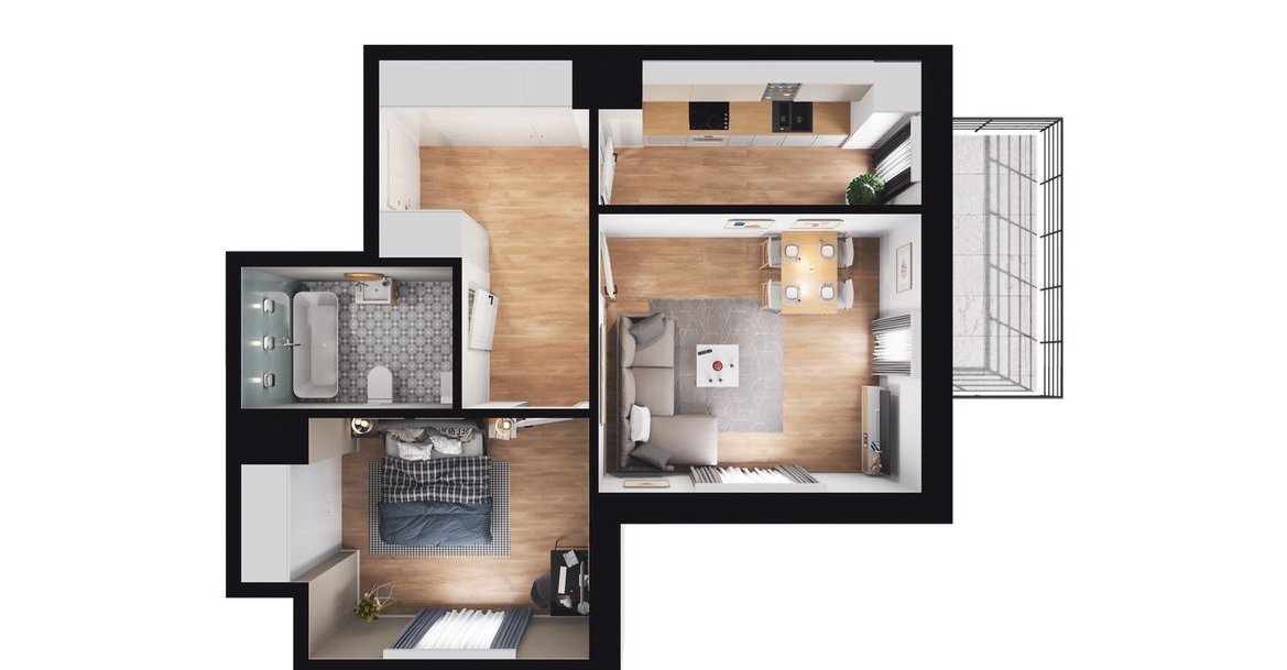 2-pokojowe mieszkanie 48m2 + balkon Bez Prowizji