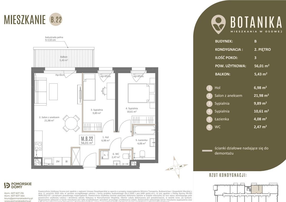 3-pokojowe mieszkanie 56m2 + balkon Bez Prowizji