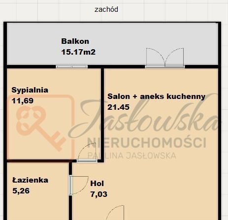 Mieszkanie 45m2, 2pok, balkon 15m2, oś"Projektant"