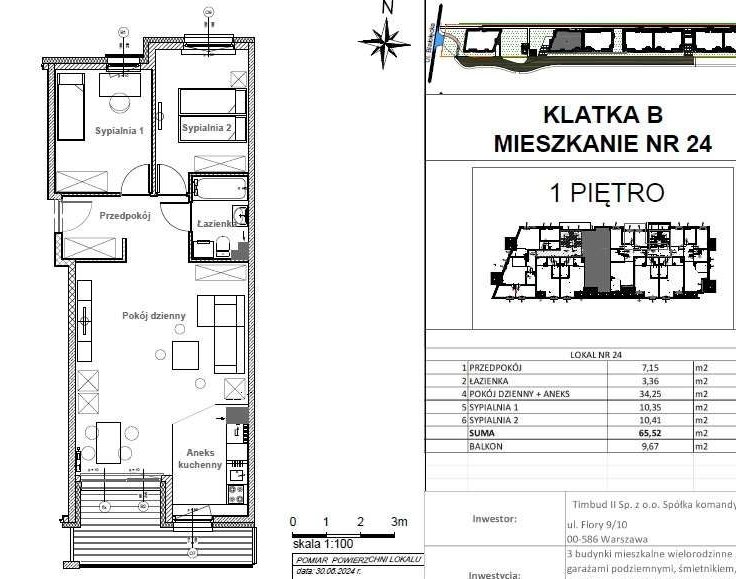 Nowe, dostępne od ręki, nad Kanałkiem Żerańskim 3pok. 65,52m2