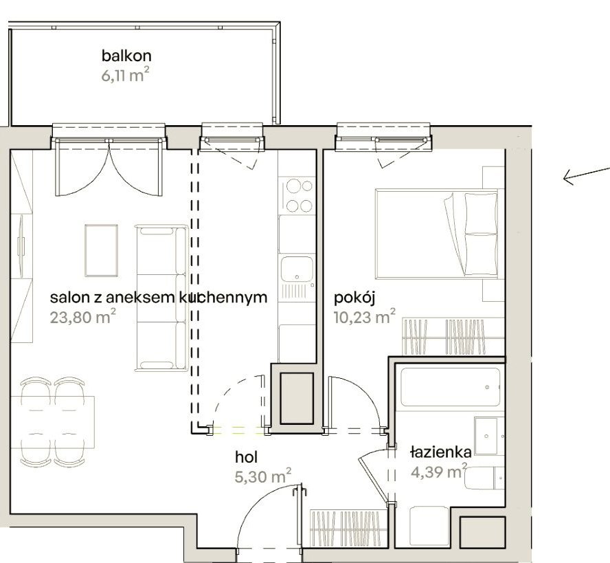 PIĘKNE 2 pokoje > Balkon > doskonała komunikacja z CENTRUM