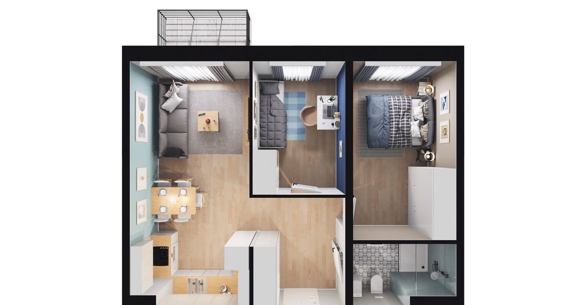 3-pokojowe mieszkanie 51m2 + balkon Bezpośrednio