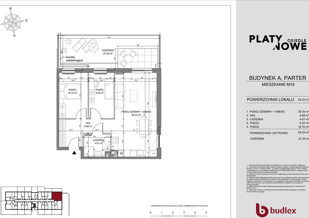 3-pokojowe mieszkanie 62m2 + ogródek
