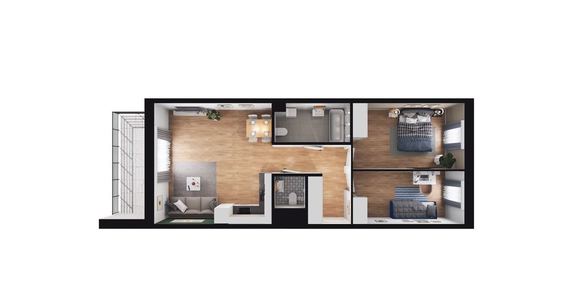 3-pokojowe mieszkanie 62m2 + balkon