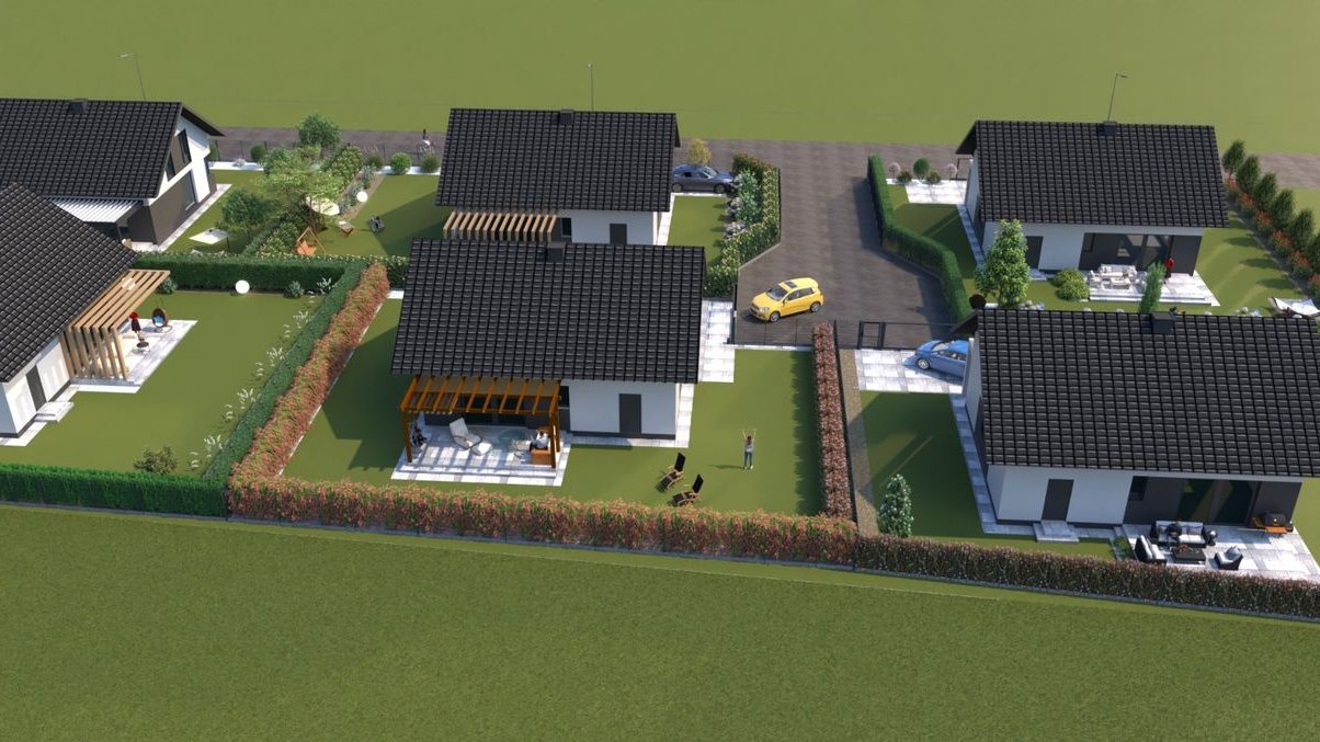 Osiedle domów jednorodzinny na obrzeżach miasta