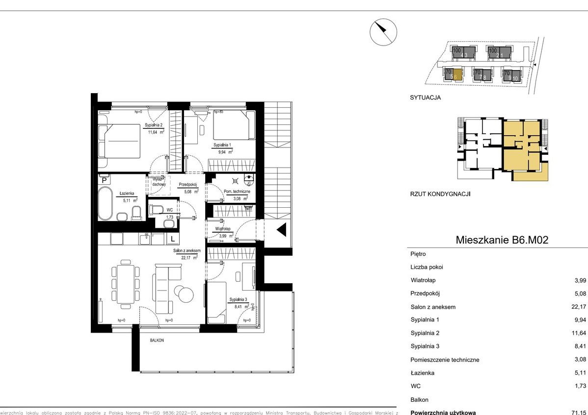 4-pokojowe mieszkanie 71m2 Bezpośrednio