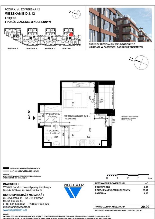 1-pokojowe mieszkanie 29m2 + loggia Bez Prowizji