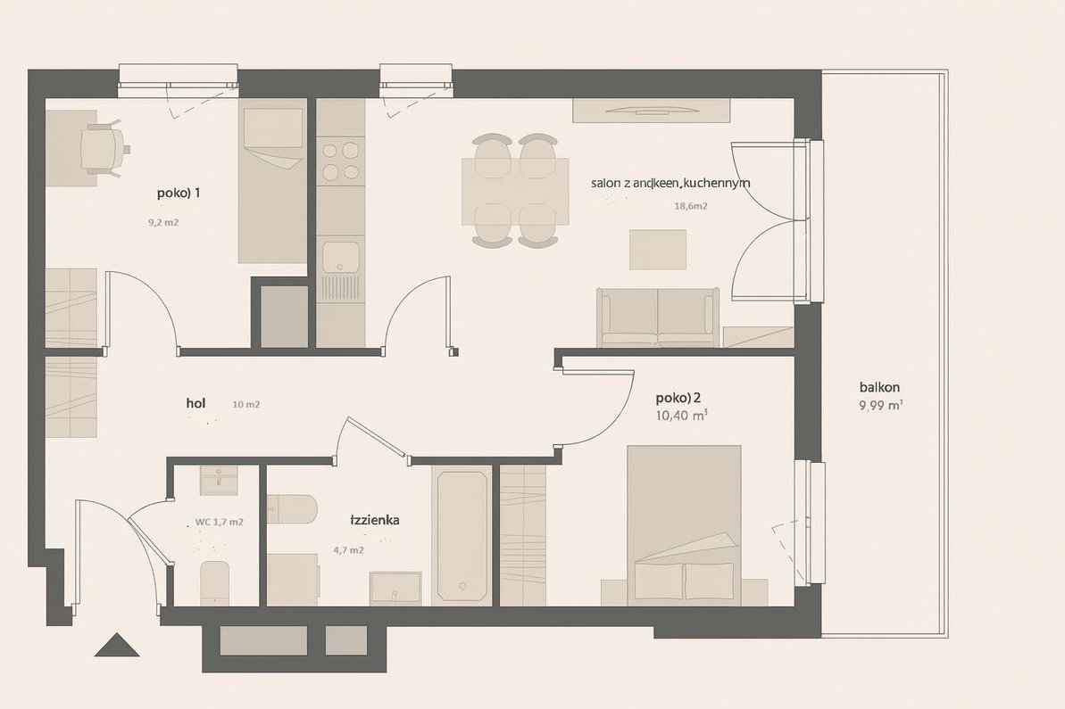 IDEALNE 3 pokoje > duży balkon 10m2 > KLUCZE maj !