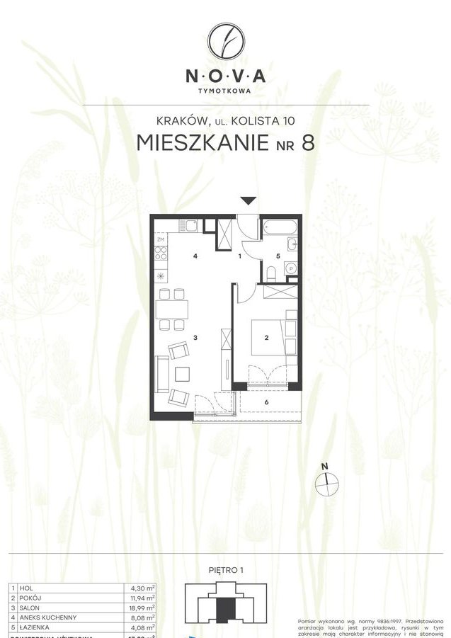 2-pokojowe mieszkanie 47m2 + loggia Bezpośrednio