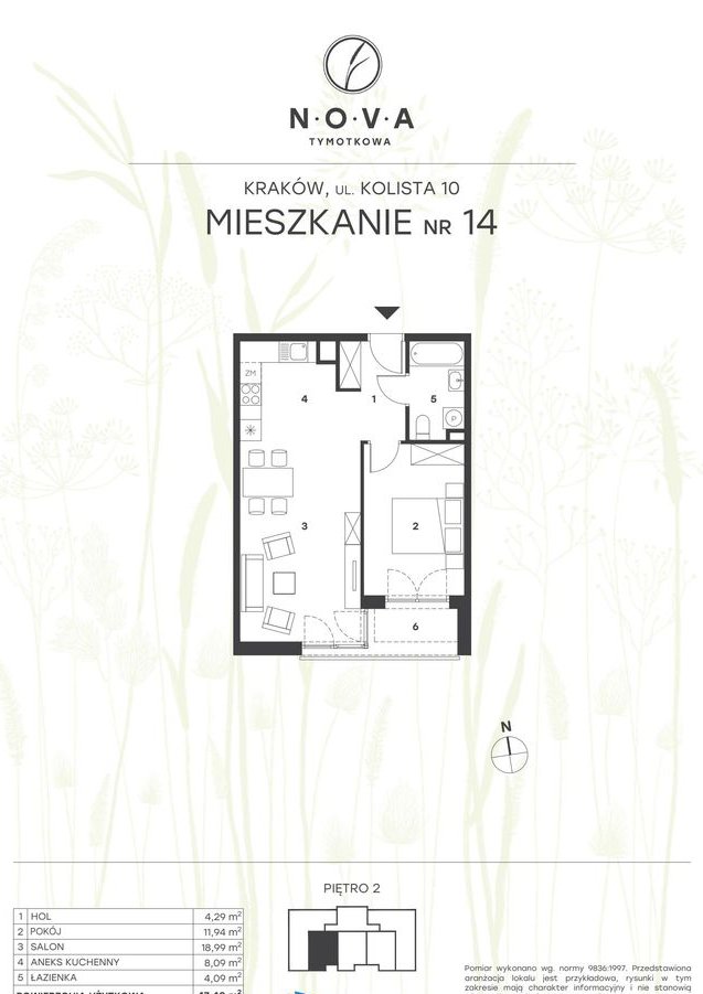 2-pokojowe mieszkanie 47m2 + loggia Bezpośrednio