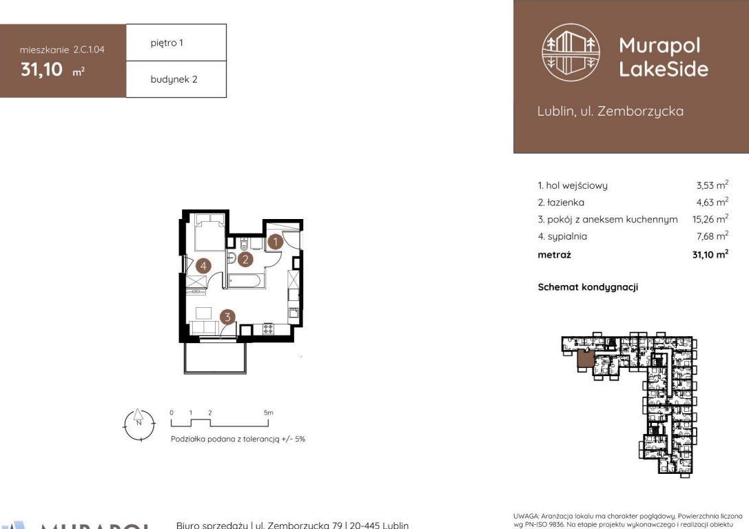 2-pokojowe mieszkanie 31m2 Bez Prowizji