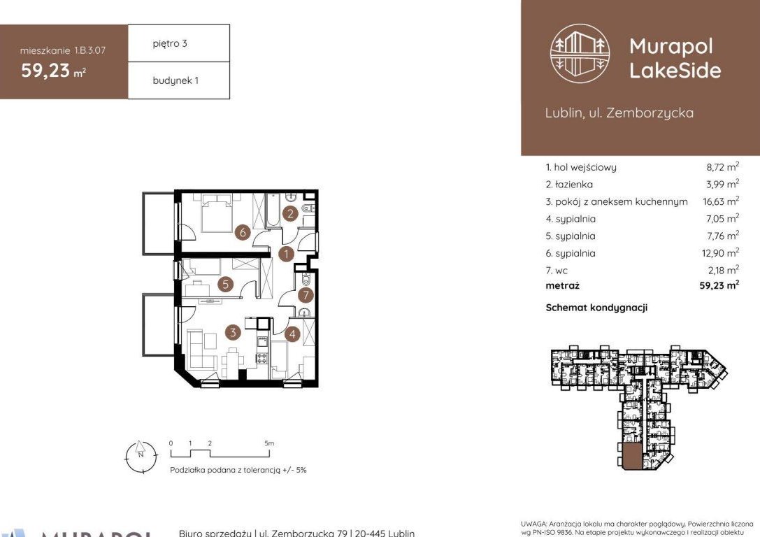 4-pokojowe mieszkanie 59m2 Bezpośrednio
