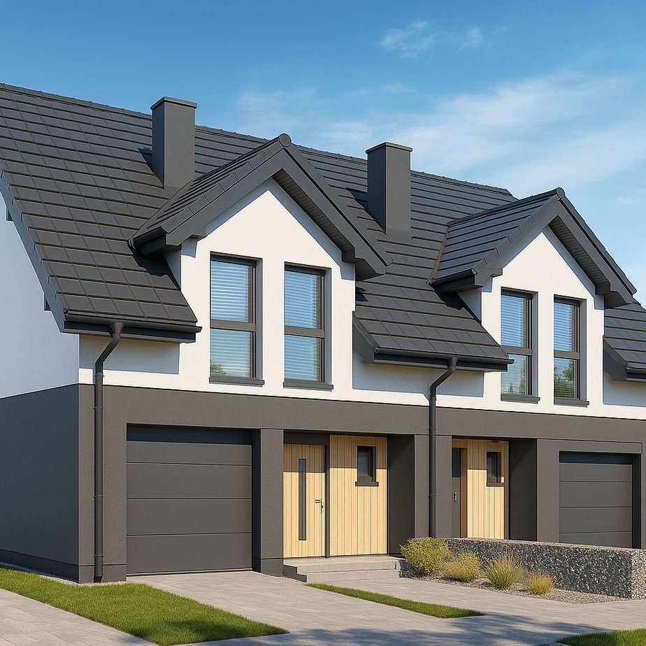 Nowoczesny Dom Bliźniak 150m2 + 50m2 Gdańsk - Kiełpino Górne