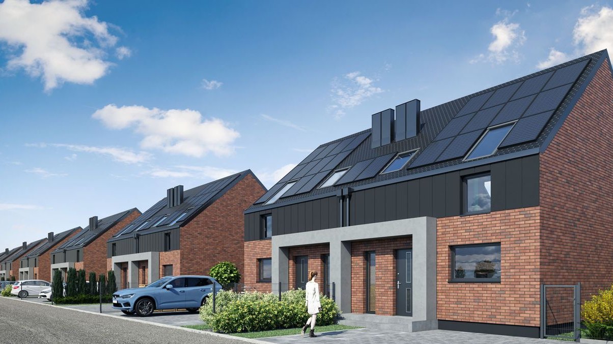 Domy w Zbrudzewie, pompa ciepła, nowoczesne budownictwo, Bazyliowa