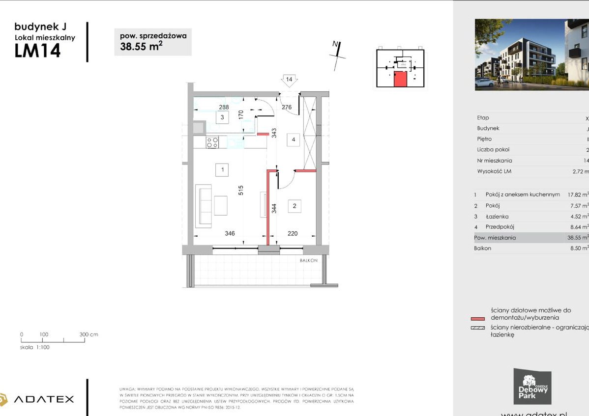 Osiedle Dębowy Park | SUPER POD WYNAJEM | II piętro | J14