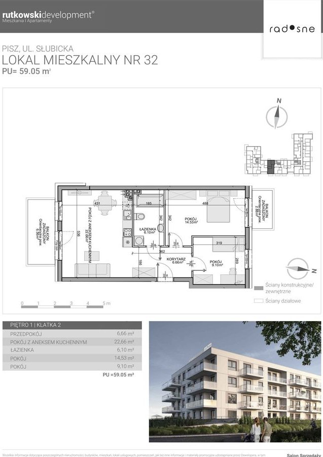 3-pokojowe mieszkanie 58m2 Bez Pośredników