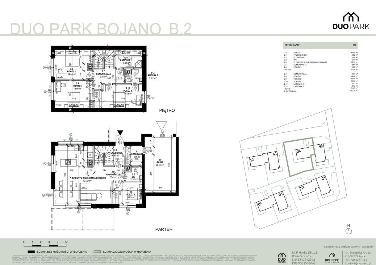 DUO PARK Bojano dom jednorodzinny w zabudowie dwulokalowej B2