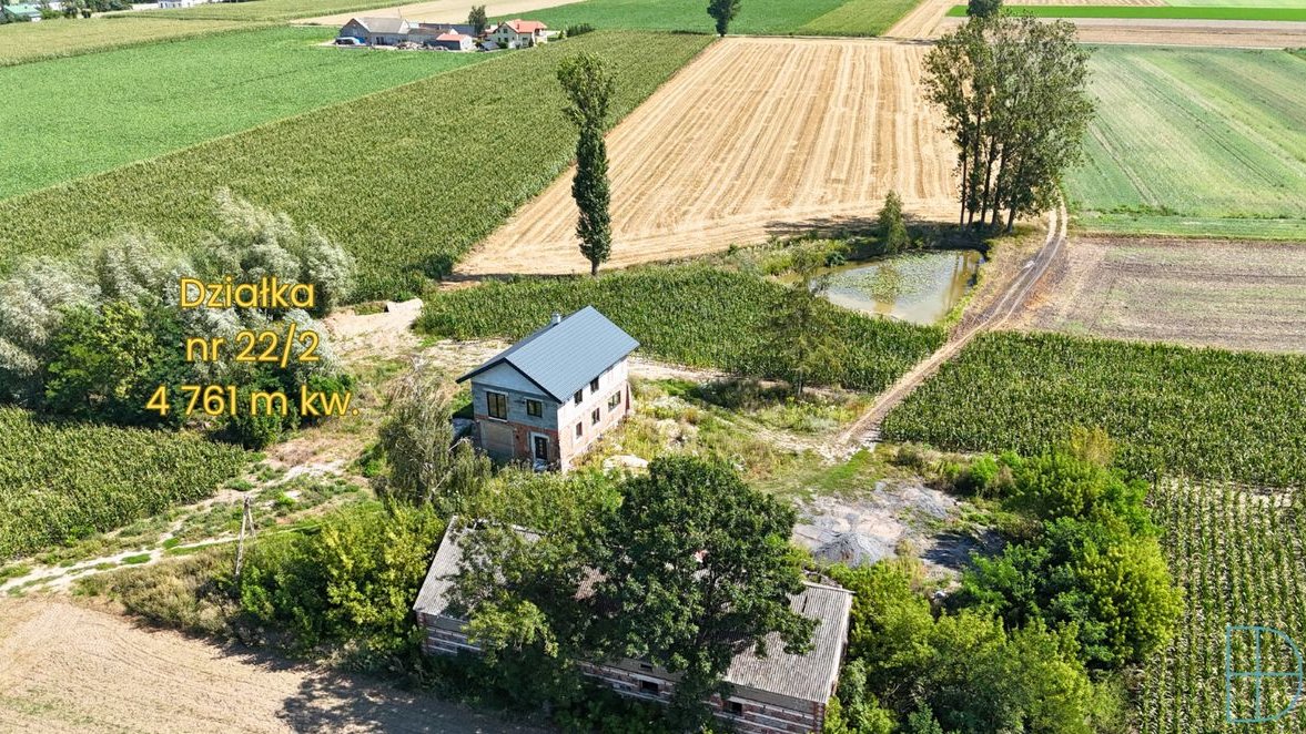 Dom w budowie na dużej działce 4761 m² – Jurków Drugi