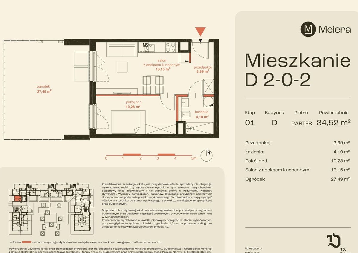 2-pokojowe mieszkanie 34m2 + ogródek Bez Prowizji
