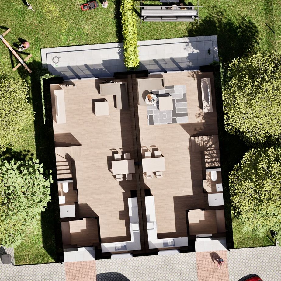 Budynki jednorodzinne w zabudowie bliźniaczej- DUŻE OGRODY